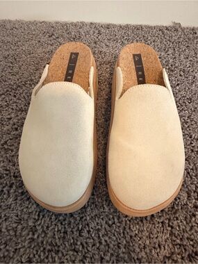 REEF Beige Suede Slip-On Clog Mules